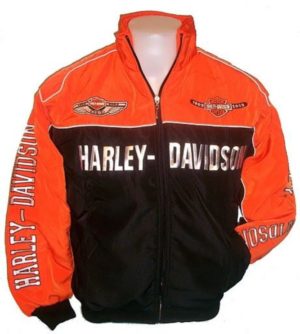 harley davidson orange black jacket