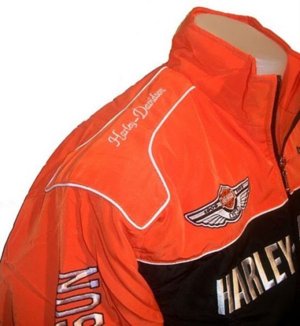 harley davidson orange black jacket