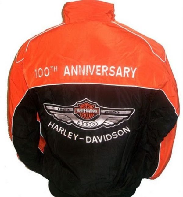 harley davidson orange black jacket