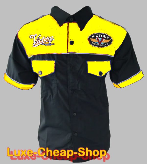 victory motorcircles shirt yelow